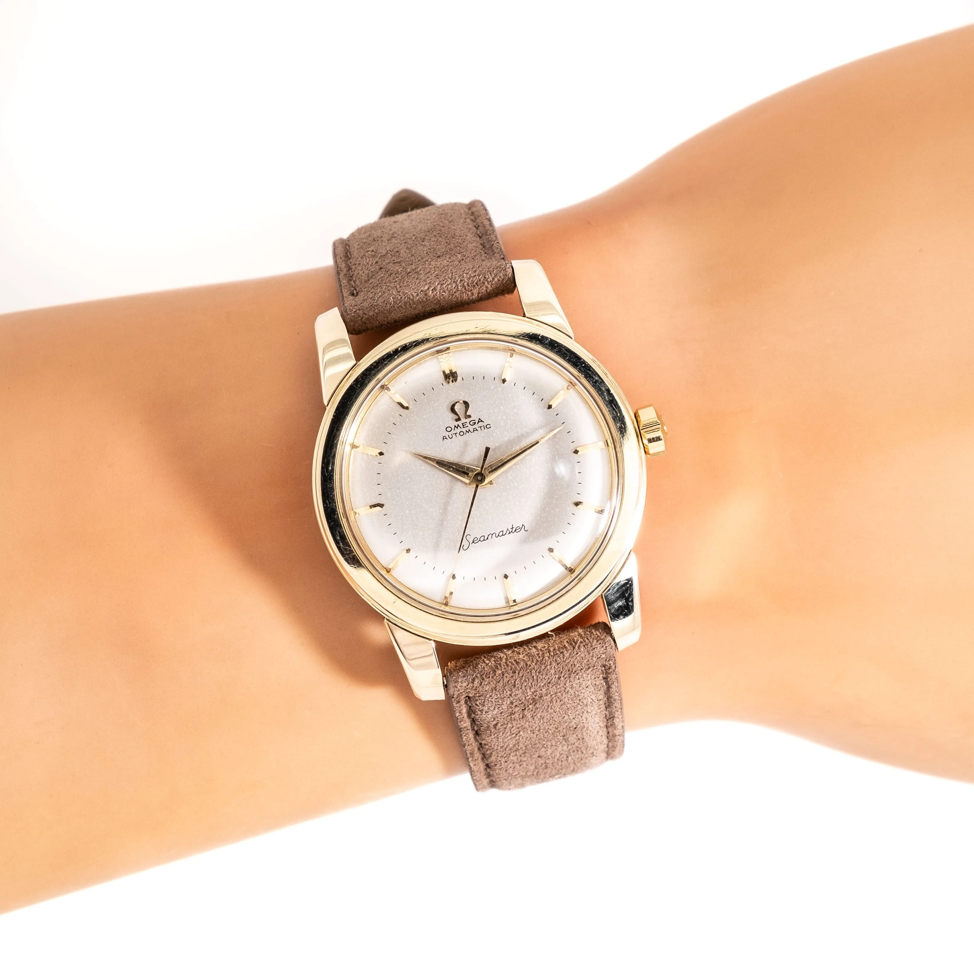 1954 Vintage Omega Seamaster Ref. C2577-3 SC 14k Yellow Gold Shell Over Stainless Steel Watch( #14976)