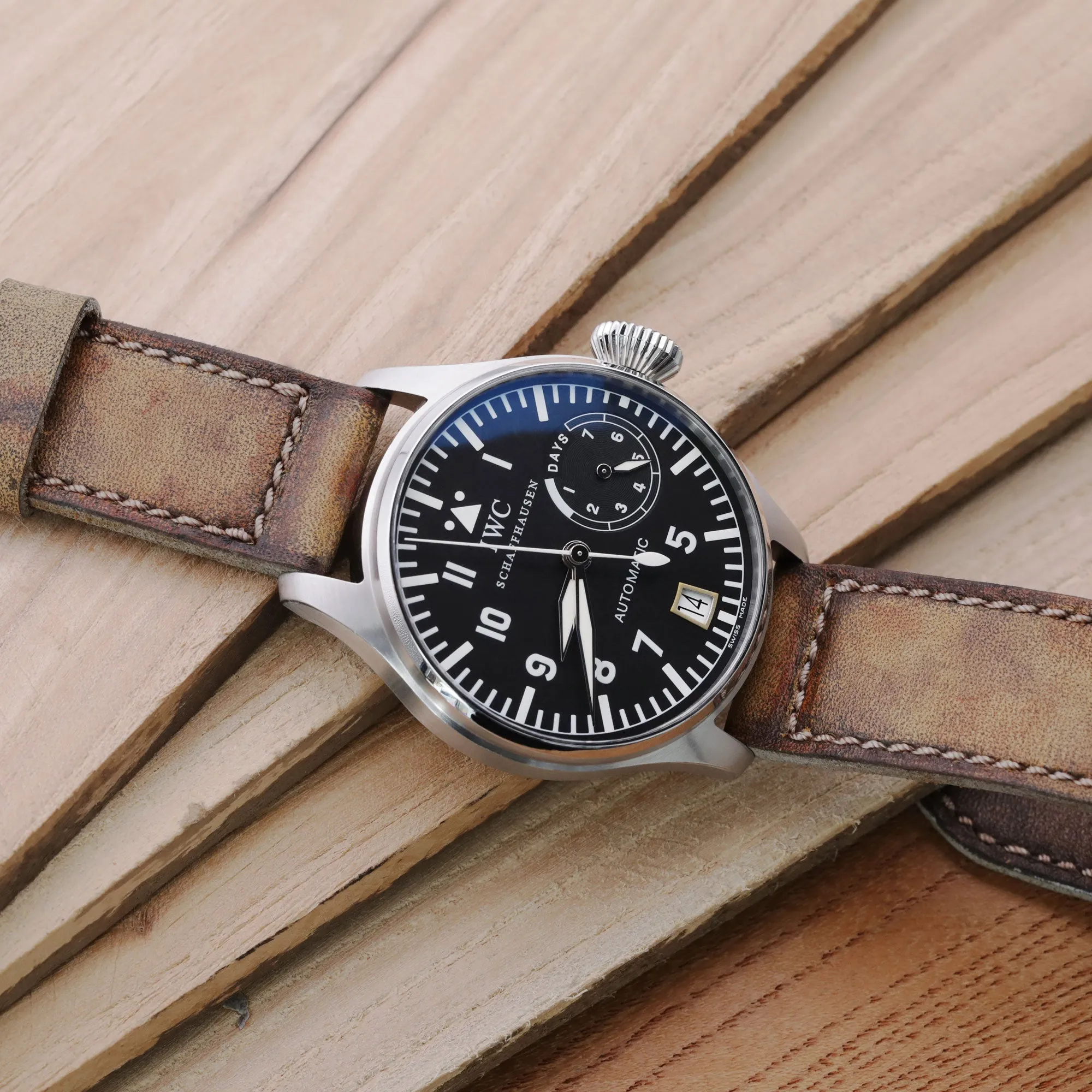 22mm Gunny X MT MISSION POSSIBLE 1 (MP1) Series Vintage Brown Leather Watch Strap