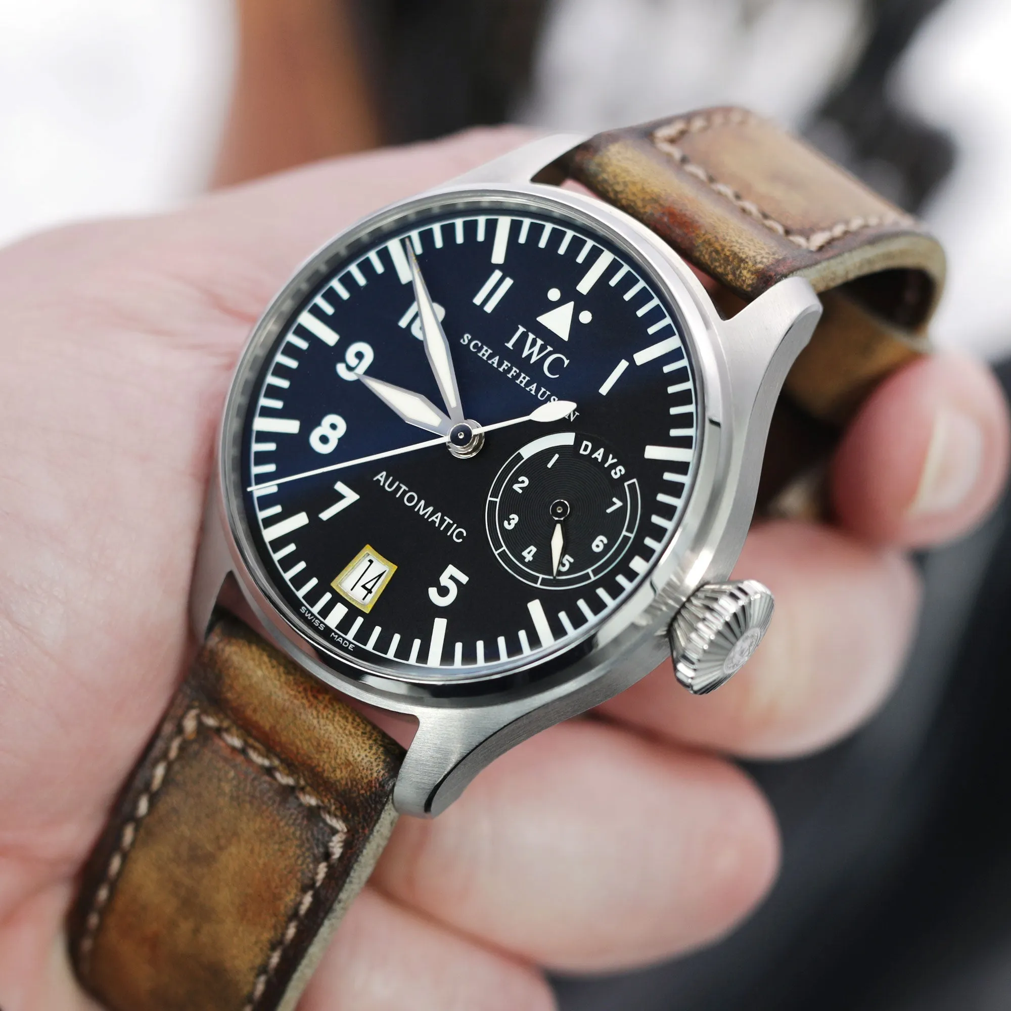 22mm Gunny X MT MISSION POSSIBLE 1 (MP1) Series Vintage Brown Leather Watch Strap