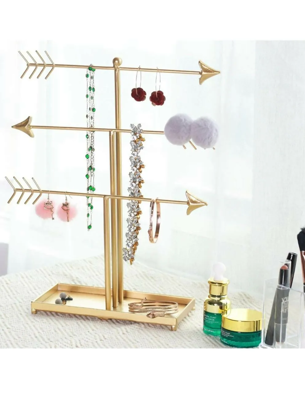 3 Tier Arrow Jewelry Accessories Organizer, Metal Jewelry Display Stand