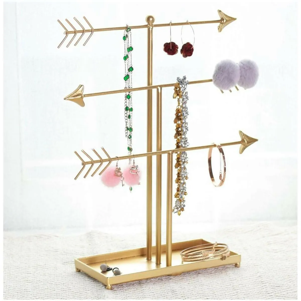 3 Tier Arrow Jewelry Accessories Organizer, Metal Jewelry Display Stand