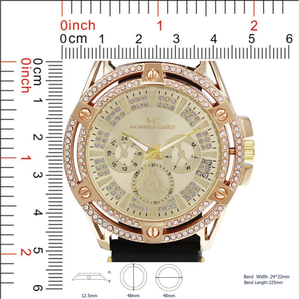 5395 - Montres Carlo Watch with Silicone Band