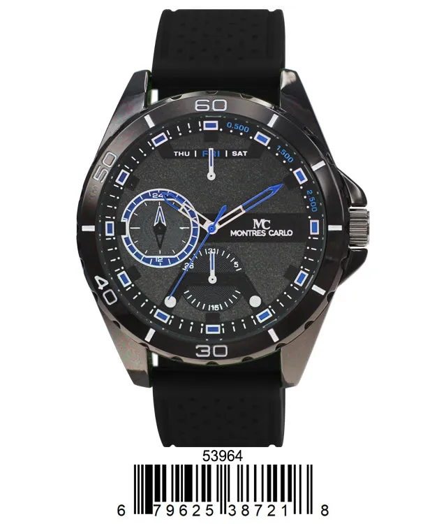 5396-Montres Carlo Silicone Band Watch