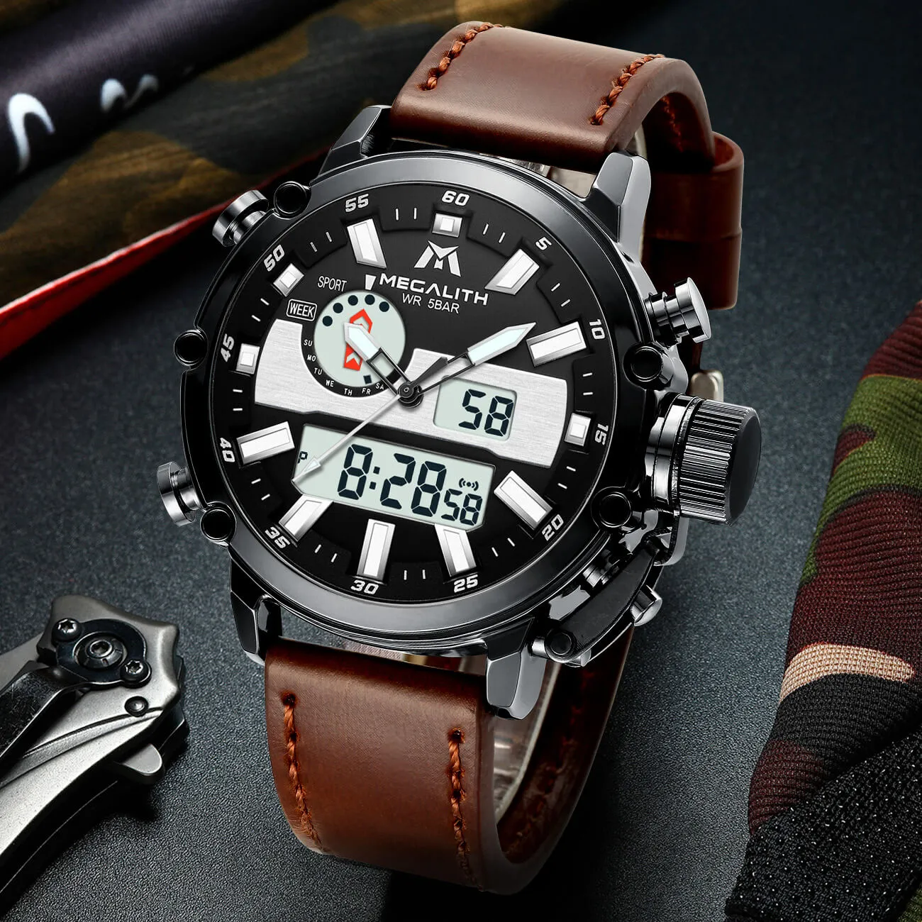 8229M | Quartz Men Watch | Leather Band