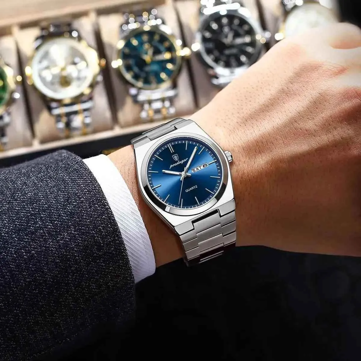 930 Men's Simple Watch - Stainless Steel Luxury Quartz Wristwatch