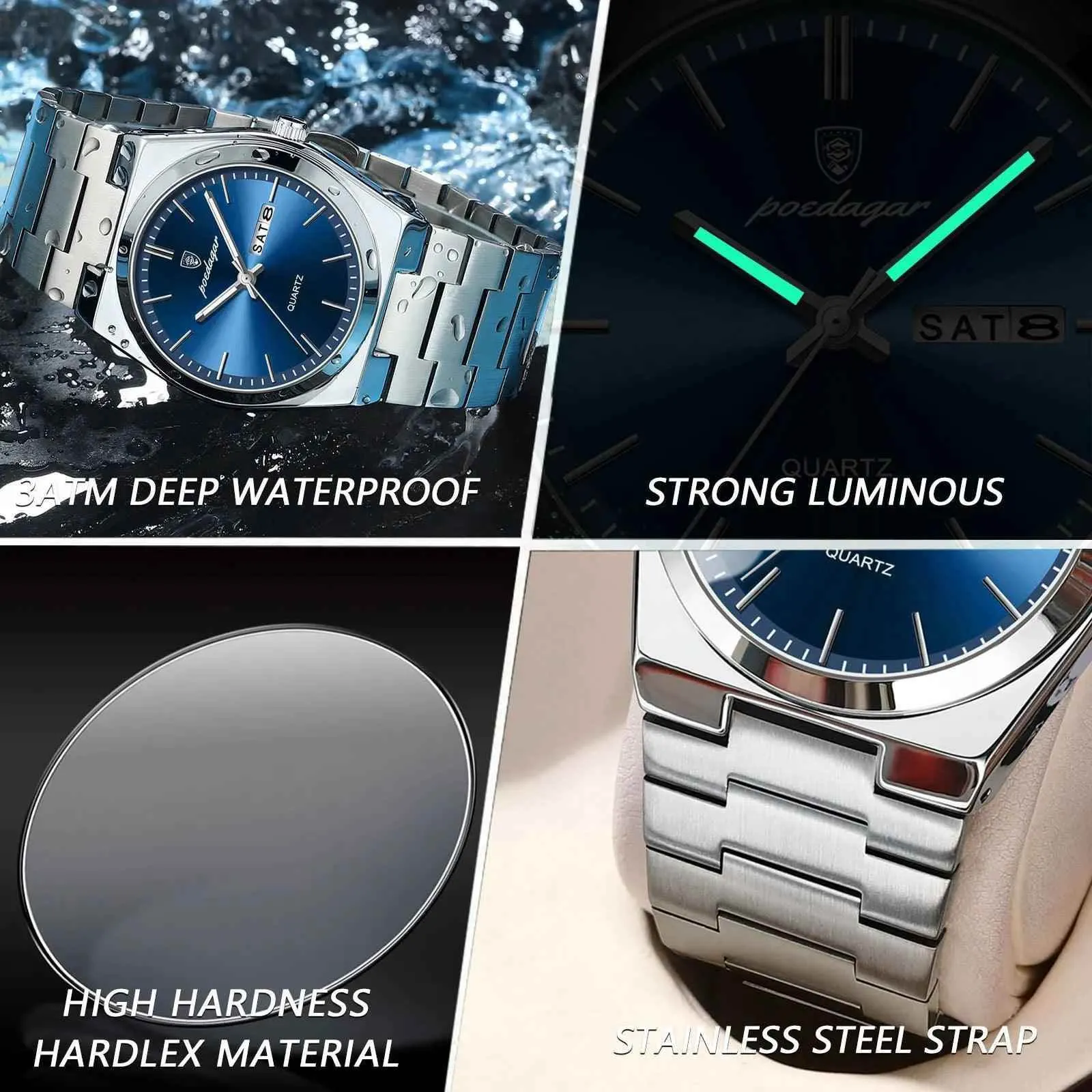 930 Men's Simple Watch - Stainless Steel Luxury Quartz Wristwatch