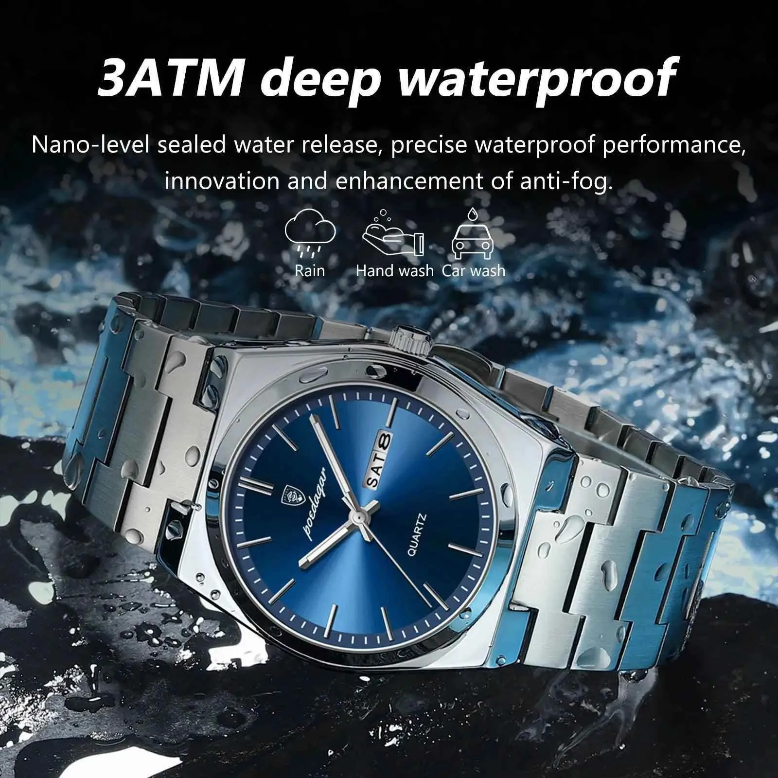 930 Men's Simple Watch - Stainless Steel Luxury Quartz Wristwatch