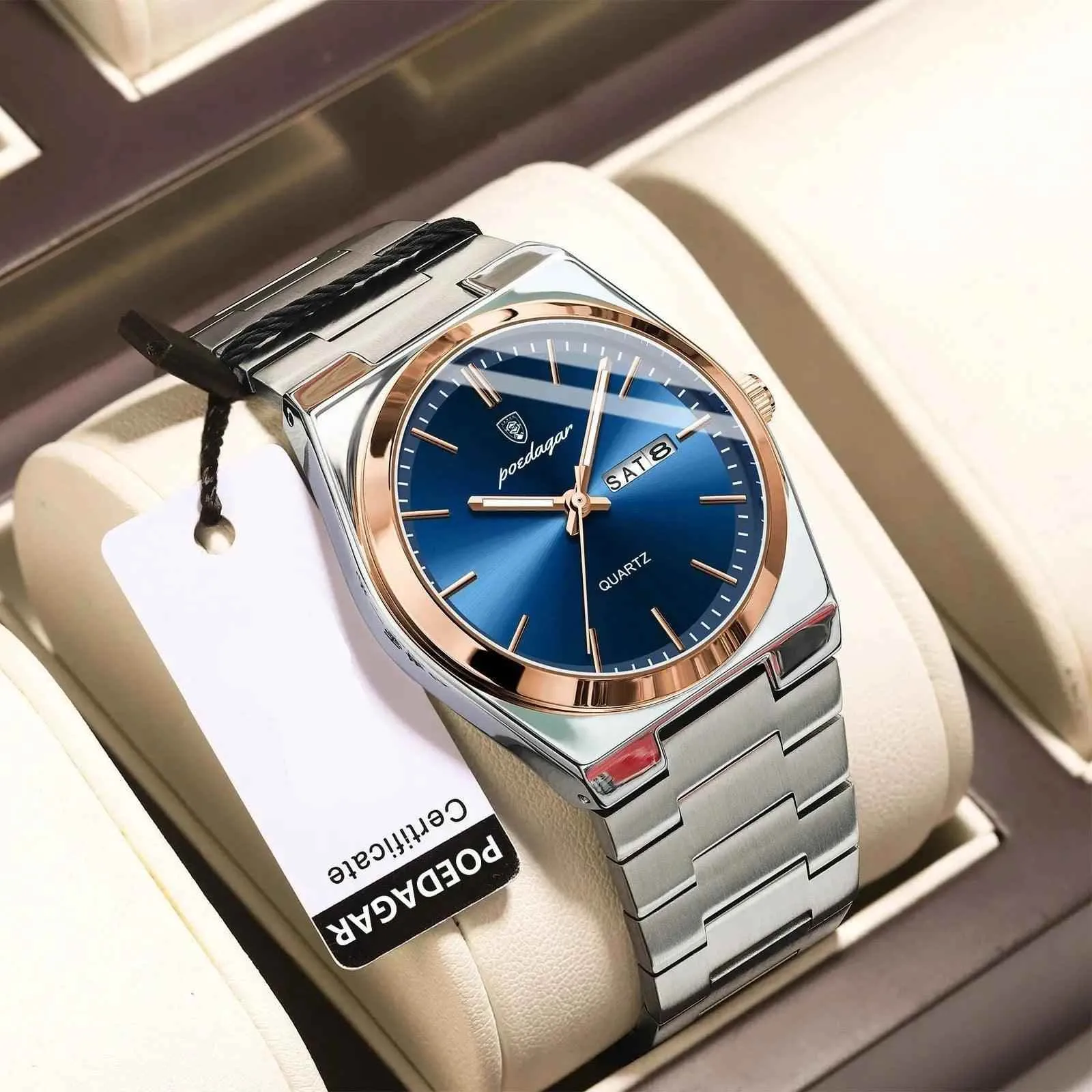 930 Men's Simple Watch - Stainless Steel Luxury Quartz Wristwatch