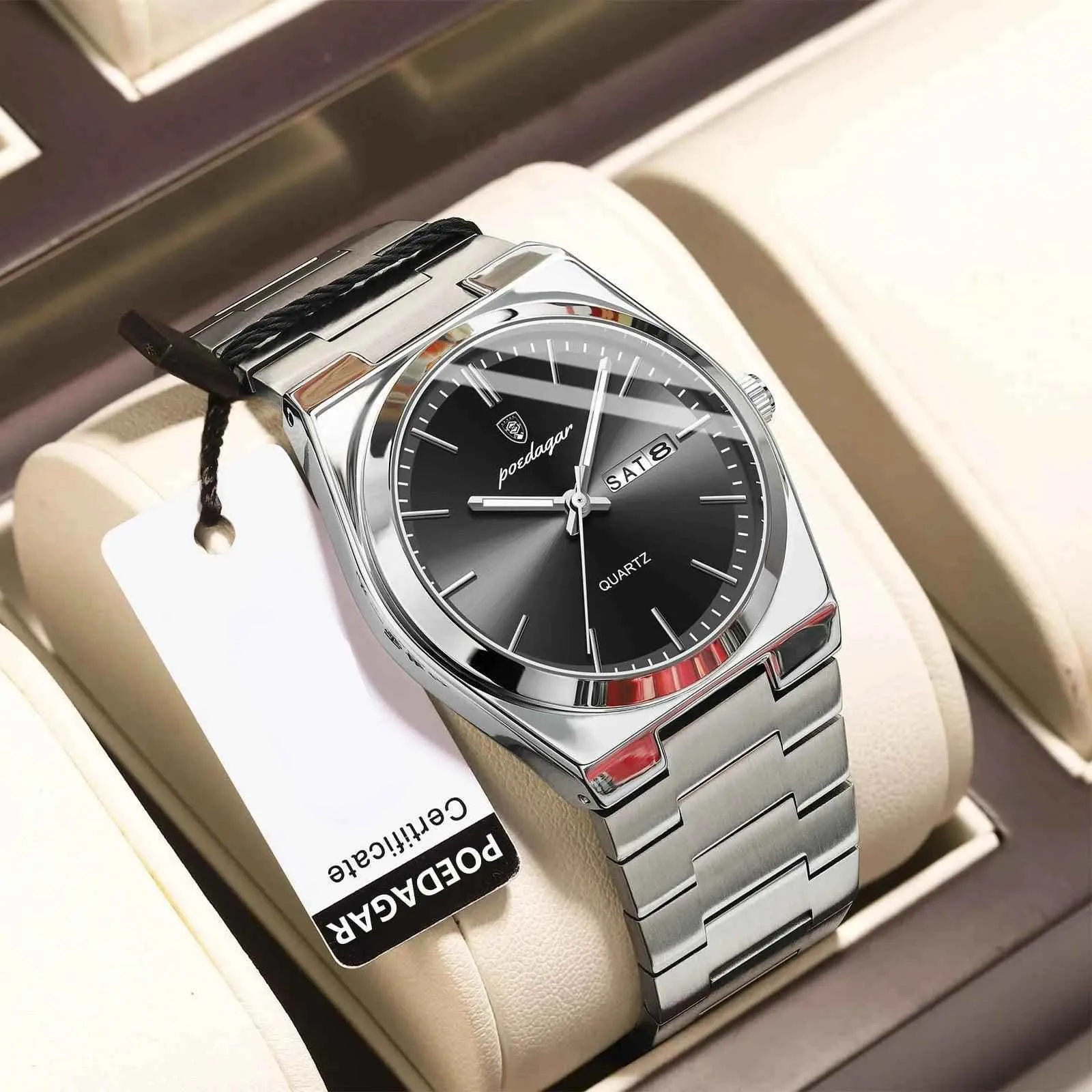 930 Men's Simple Watch - Stainless Steel Luxury Quartz Wristwatch