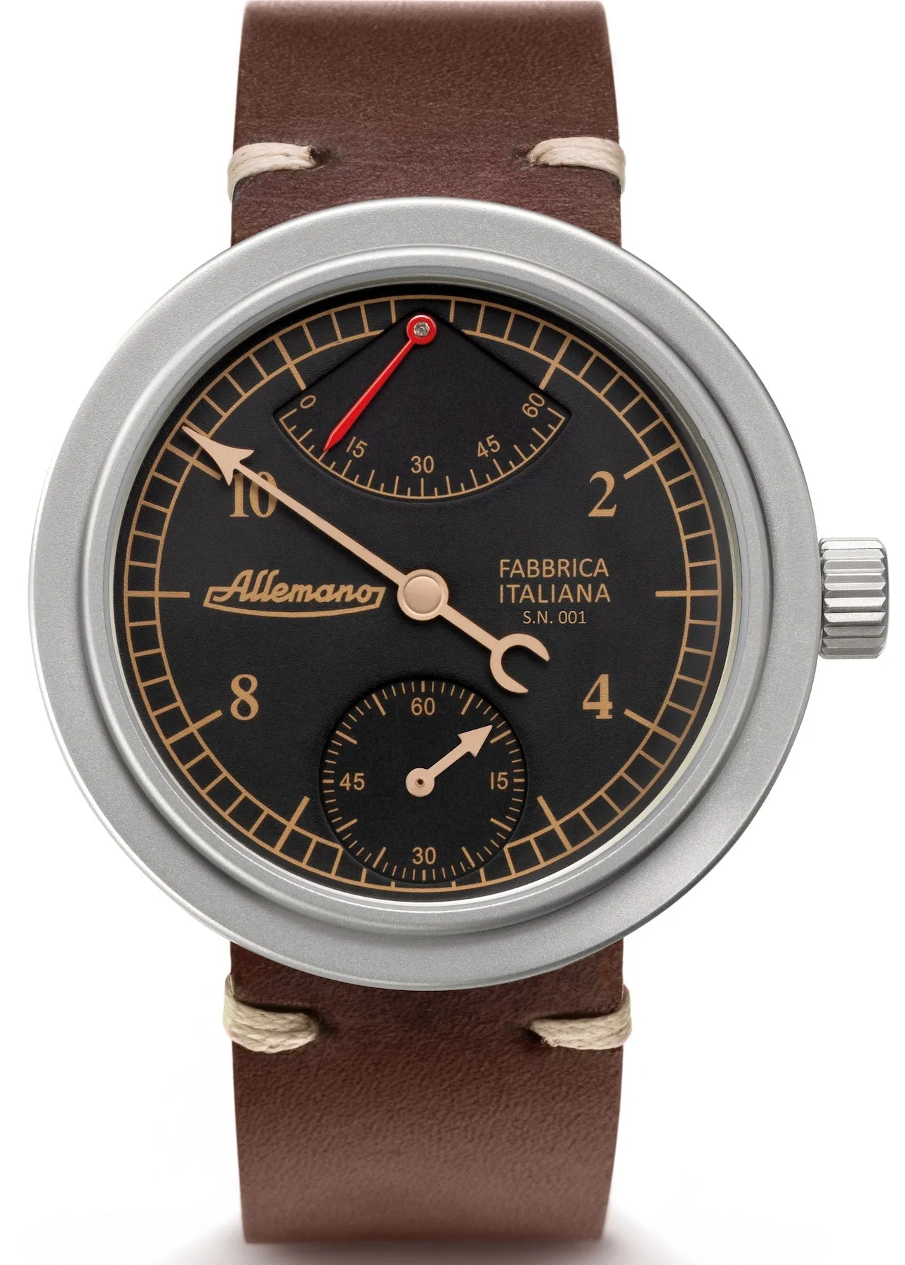 Allemano Watch Man Black Sandblasted Case