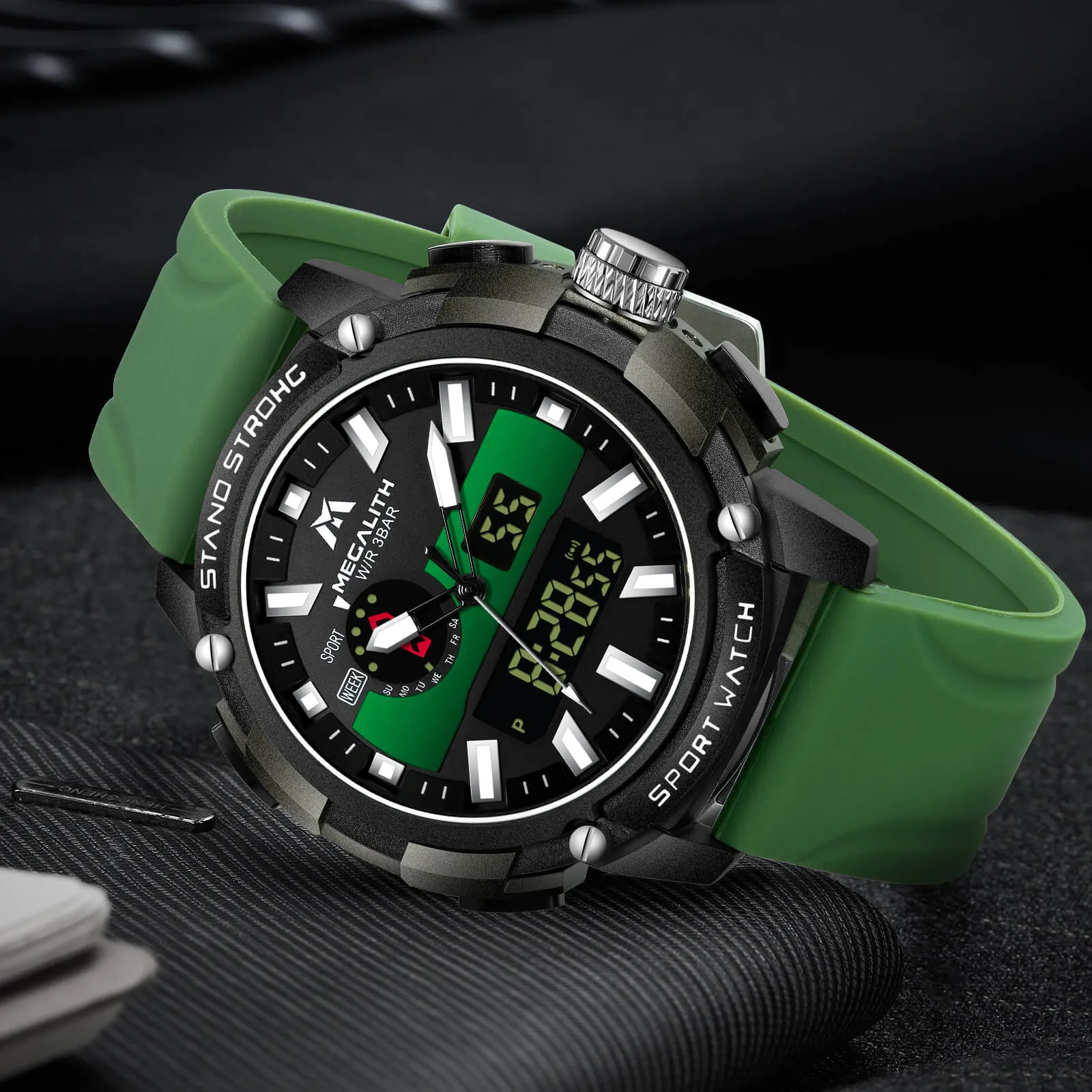 Analog Digital Watch | Rubber Band | 8265M