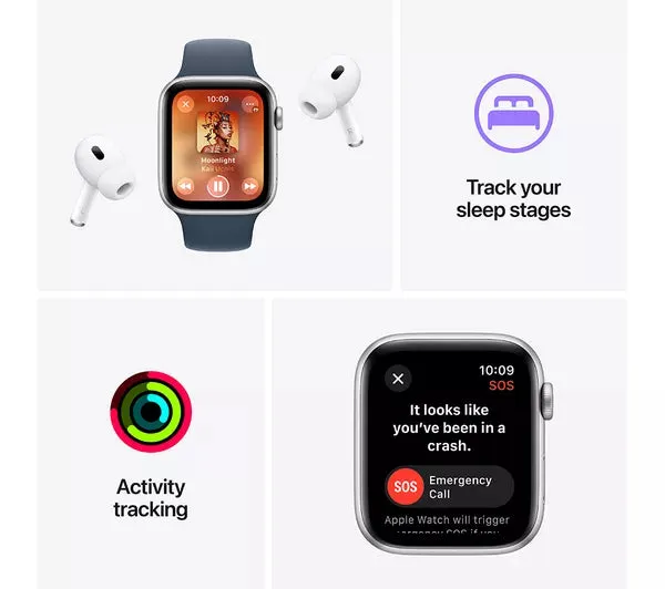 Apple Watch SE 2 GPS   Cellular, 44mm Midnight Aluminium Case with Midnight Sport Band - M/L - Very Good