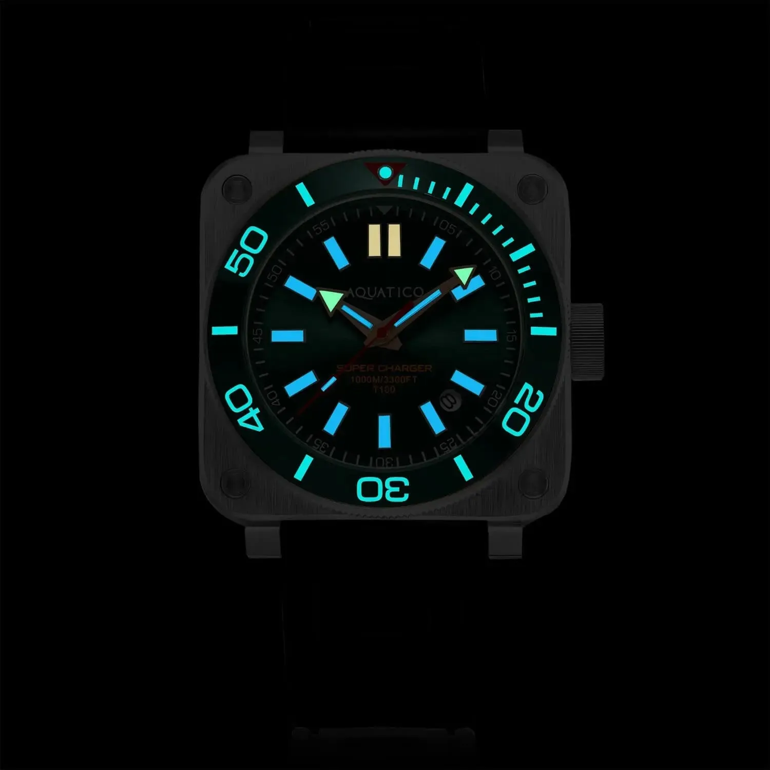 Aquatico Steel Man Blue Dial Ceramic Bezel Watch (SWISS MADE Sellita sw200-1)