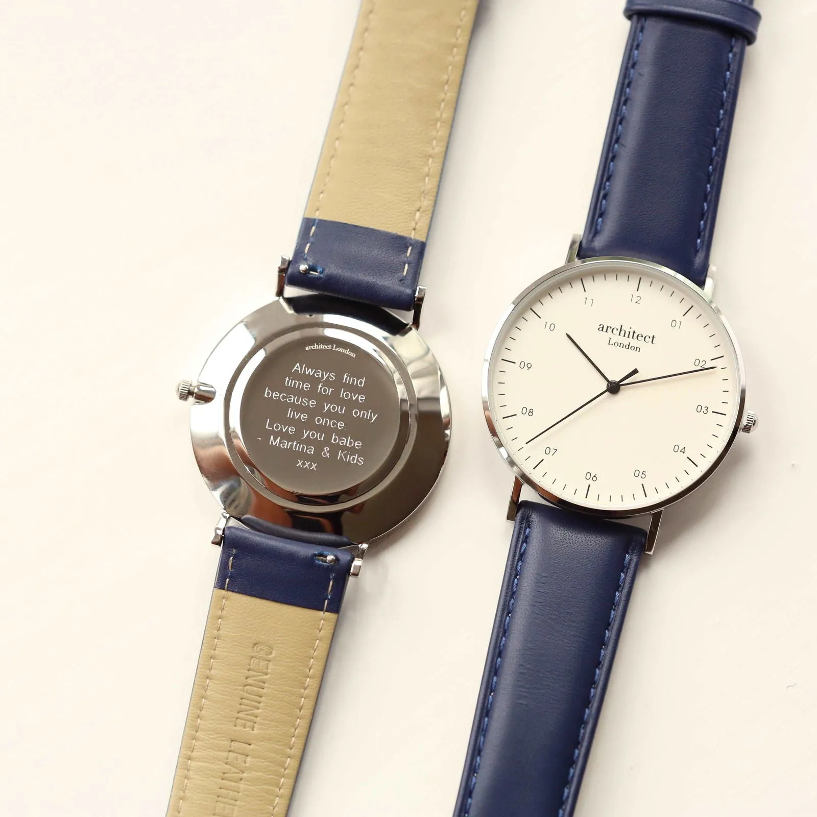Architect Zephyr Men's  Engraved Watch In Admiral Blue