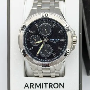 ARMITRON Water Resist Wristwatch 3 Sub Dials New in Box with Manual Watch