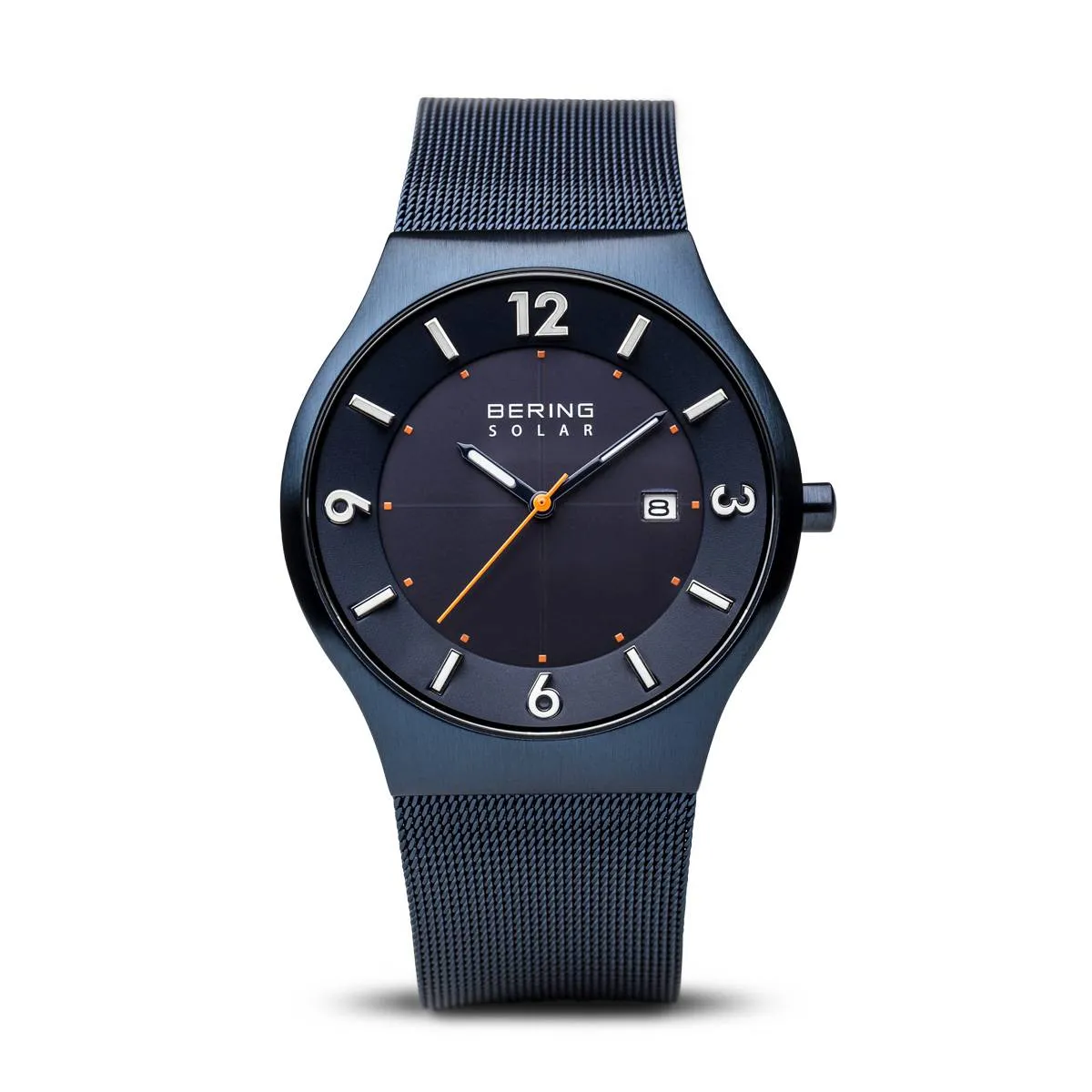 Bering 14440-393 Solar Blue Stainless Steel Mesh Strap Unisex Watches
