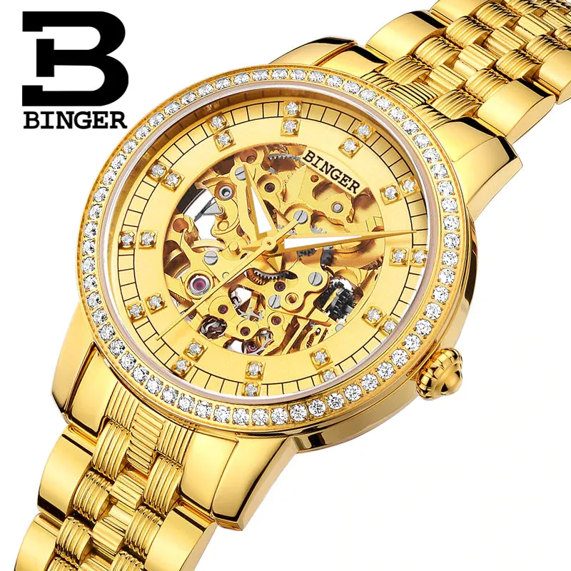 Binger Swiss Mechanical Miyota Luxury Women Watch B 5051