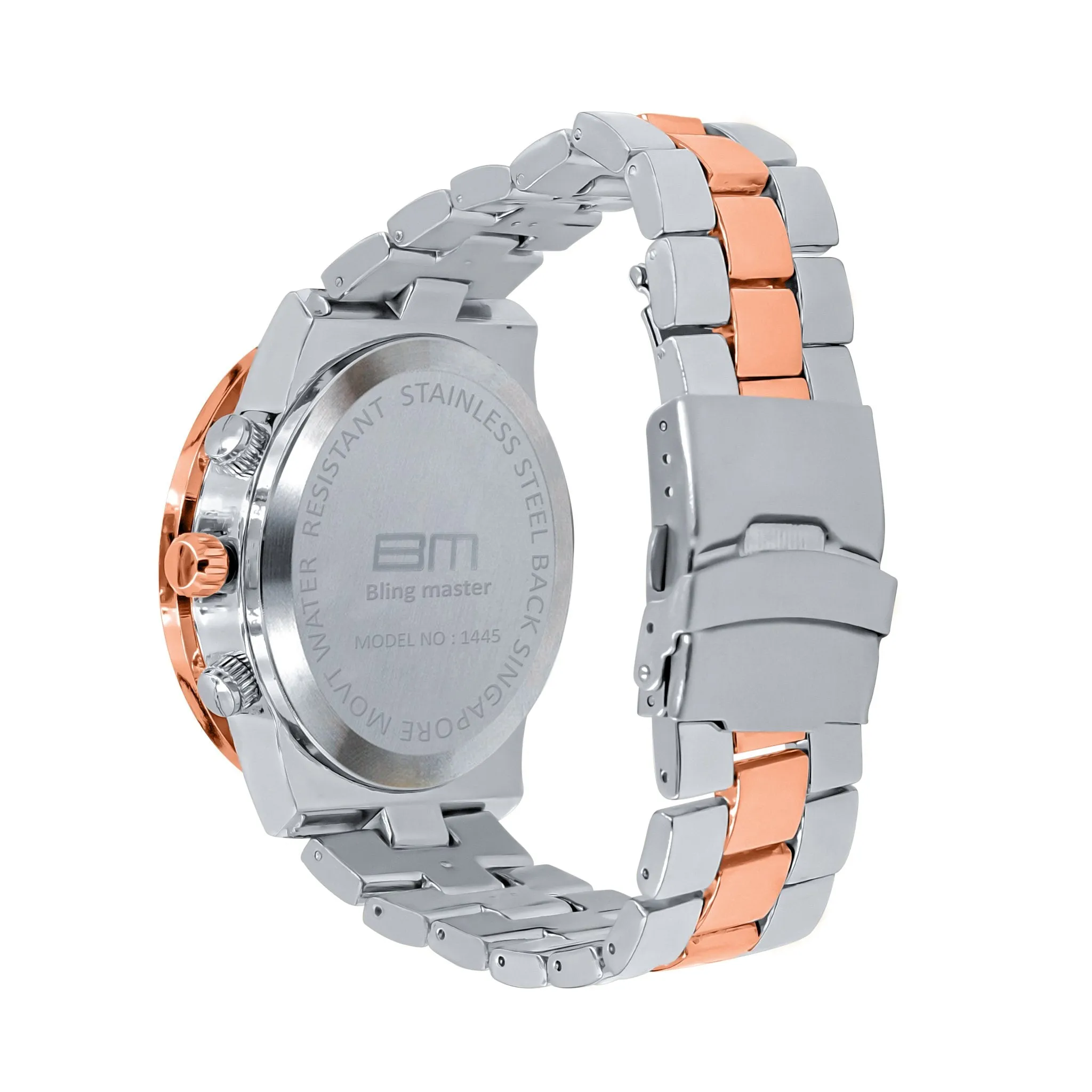 Bling Hip Hop Metal Watch - Fully Adjustable Links & Crystal Stones