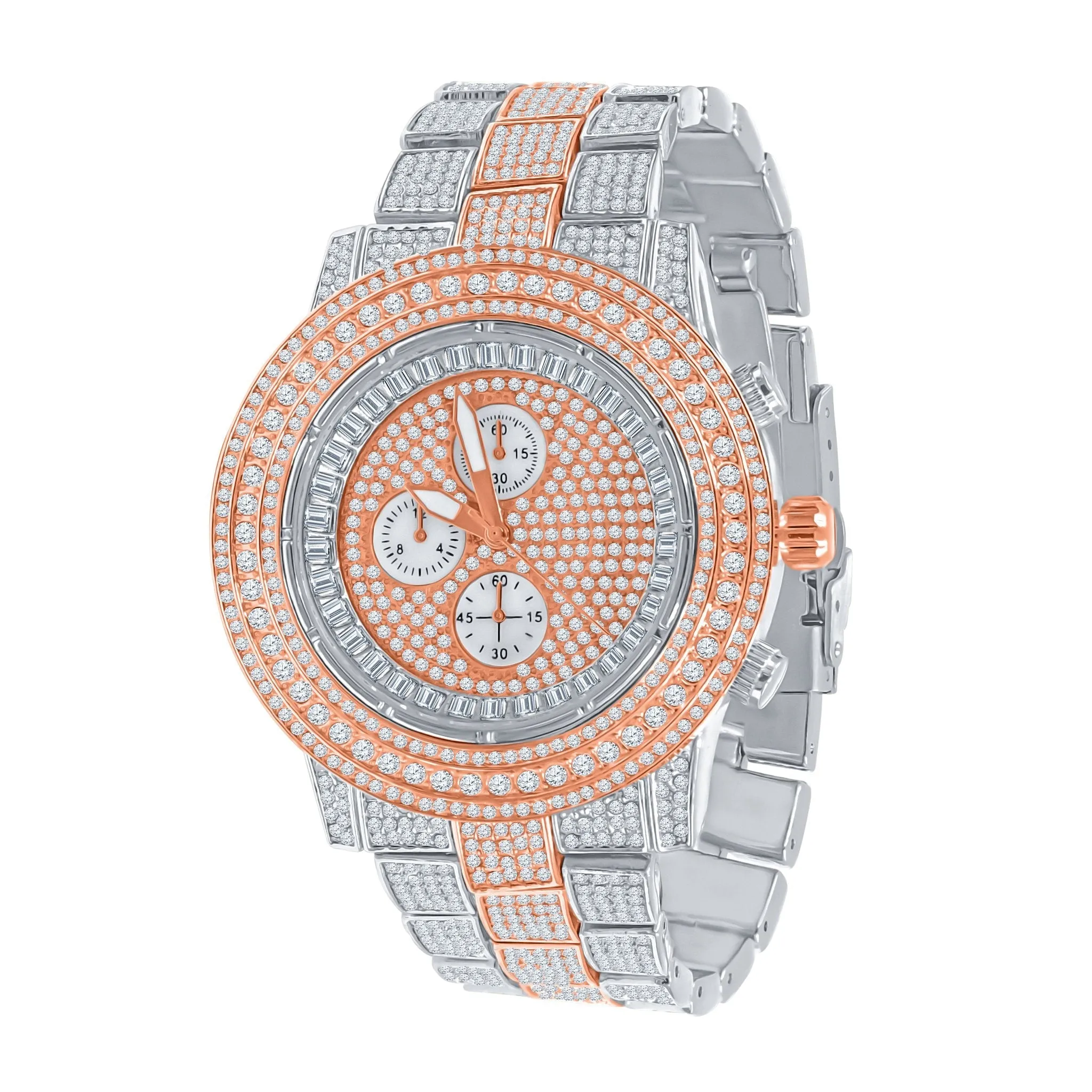Bling Hip Hop Metal Watch - Fully Adjustable Links & Crystal Stones