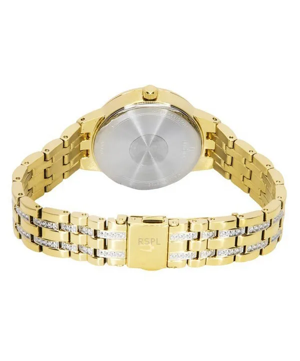 Bulova Classic Crystal Phantom Gold Tone Stainless Steel Champagne Dial Quartz 97L176 Women's Watch