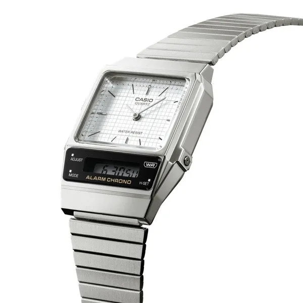 Casio Vintage Collection Analog - Digital Watch AQ800E-7A Silver