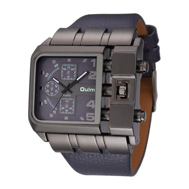 Casual Wristwatch Square Dial Wide Strap Men's Quartz Watch