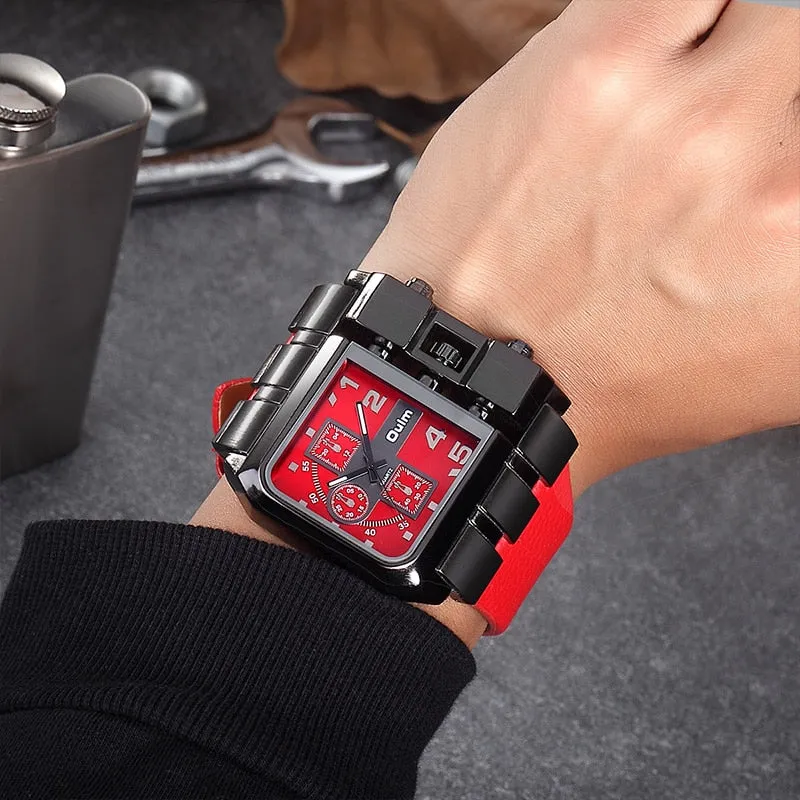 Casual Wristwatch Square Dial Wide Strap Men's Quartz Watch