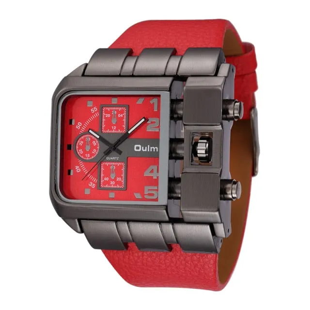 Casual Wristwatch Square Dial Wide Strap Men's Quartz Watch