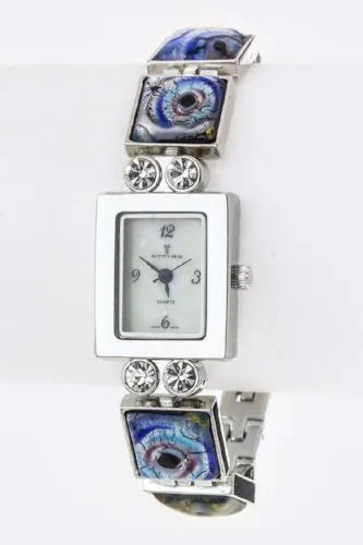 Crystal & Resin Stone Bracelet Watch