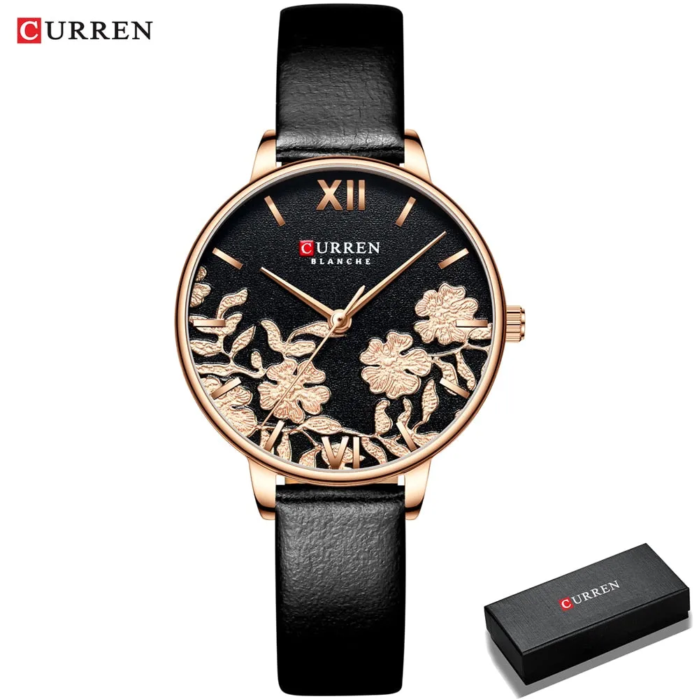 CURREN Women Watches Top Brand Luxury Stainless Steel Strap Wristwatch for Women Rose Clock Stylish Quartz Ladies Watch