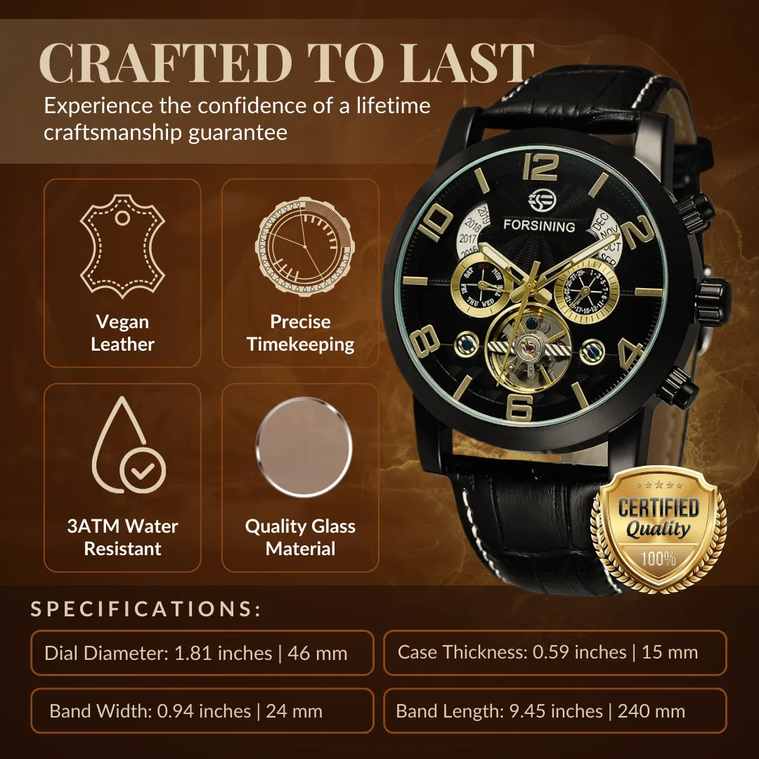 Elegant Automatic Mechanical Tourbillon Watch