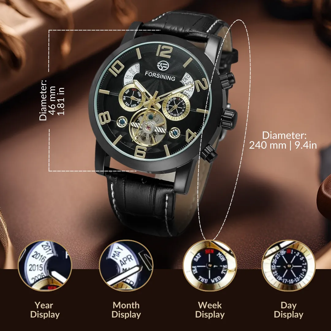 Elegant Automatic Mechanical Tourbillon Watch