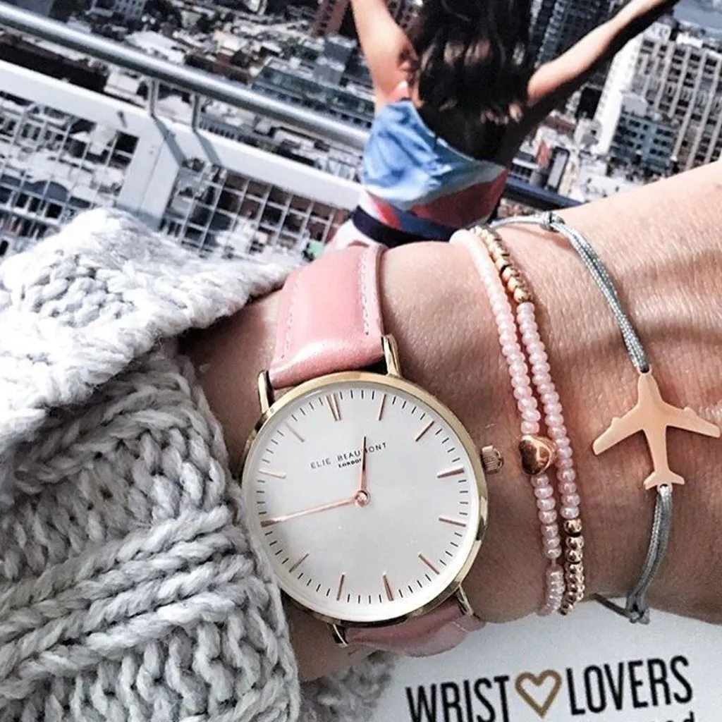 Elie Beaumont Large Oxford Pink Watch