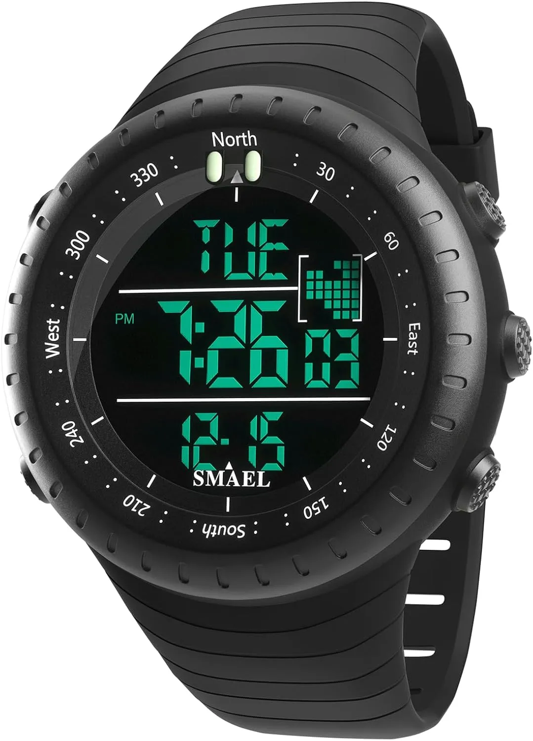 FANMIS Men's Military Sports Electronic Watch Outdoor Mountaineering Multi Function Watch Waterproof Army Tactics Chronograph Large Dial Student Sport Watch LED Fashion Watch
