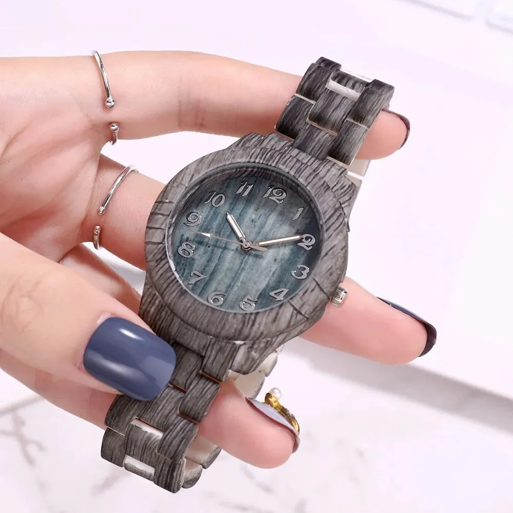 Fashion Casual Women Bamboo Wooden Quartz Wristwatch Best Gift