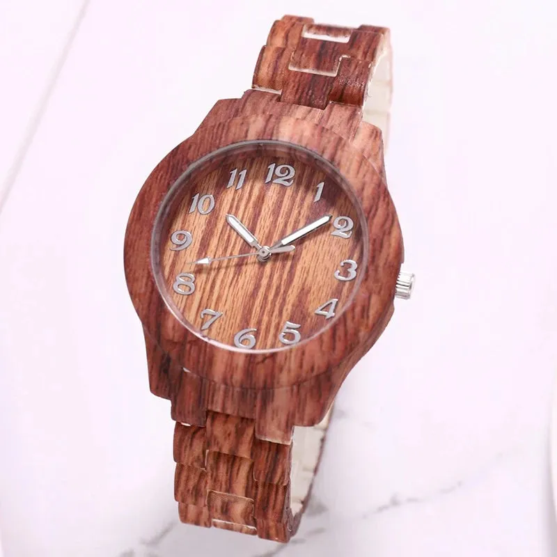 Fashion Casual Women Bamboo Wooden Quartz Wristwatch Best Gift