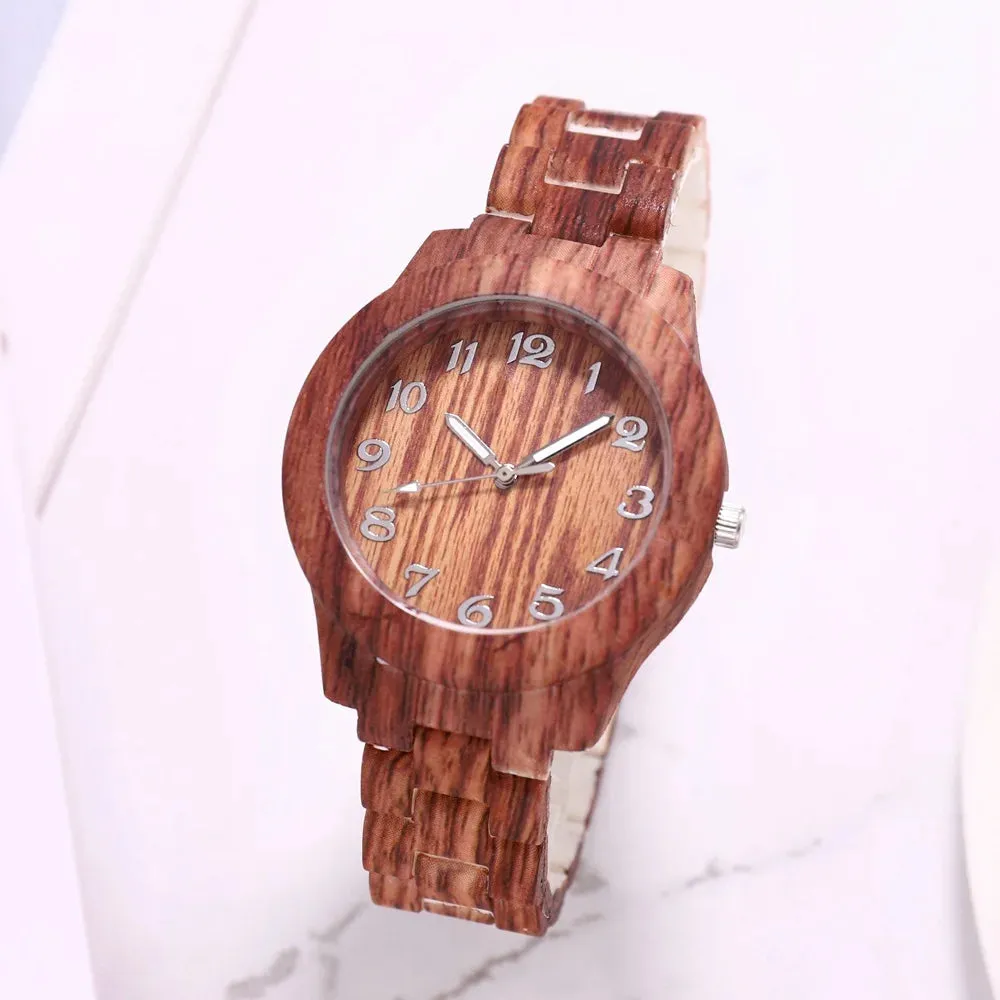 Fashion Casual Women Bamboo Wooden Quartz Wristwatch Best Gift