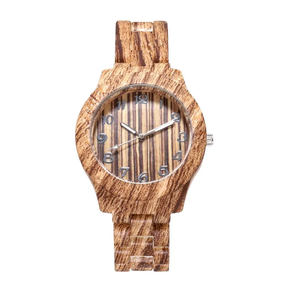Fashion Casual Women Bamboo Wooden Quartz Wristwatch Best Gift