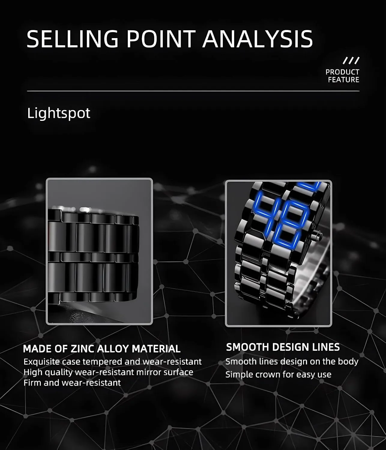 Fashion Full Metal Digital Lava Wrist Watch Men LED Display Watches Gifts for Male Famale Sport Creative Watch