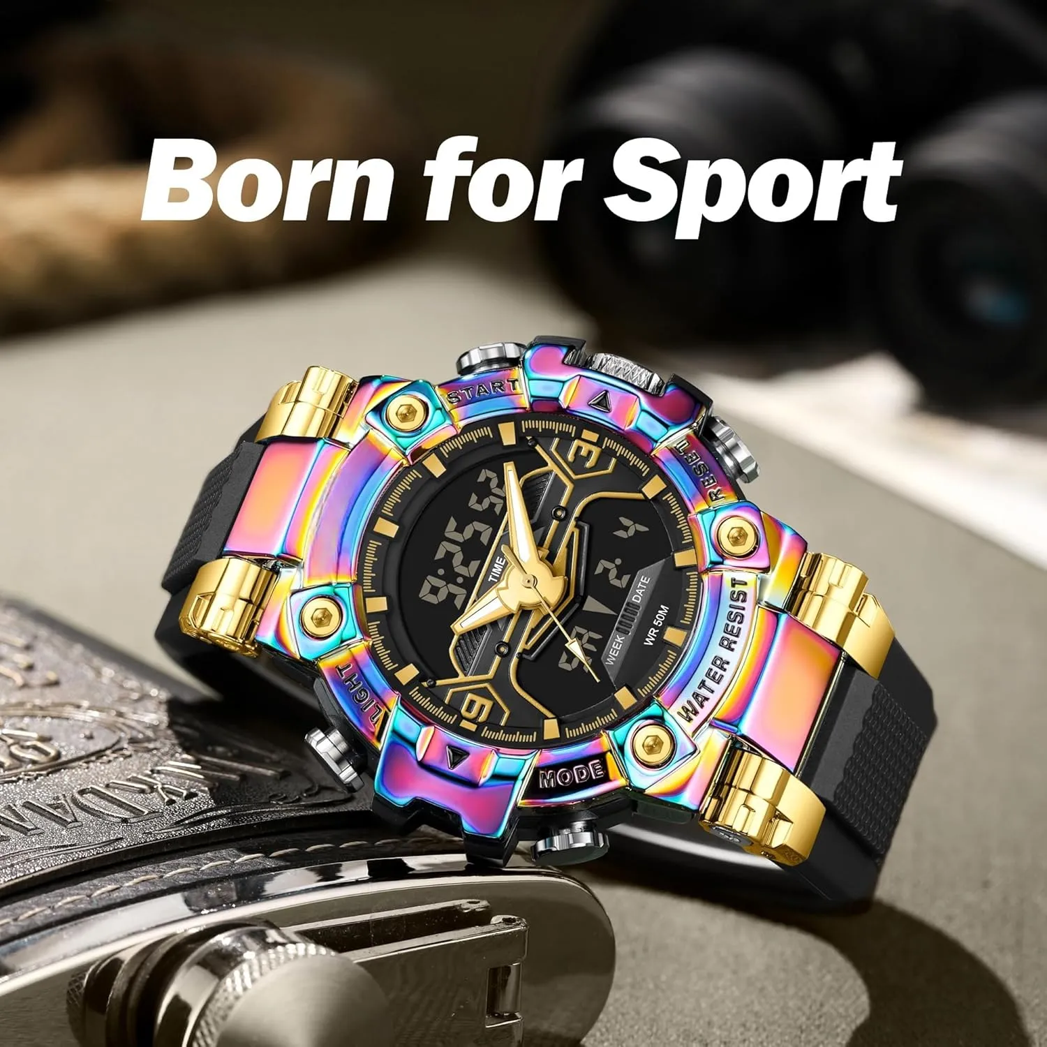 findtime Digital Watches for Men Tactical Sports 5ATM Waterproof Watch Digital Large Face LED Backlight Wristwatch Stopwatch Alarm Tactical Electronic Watch