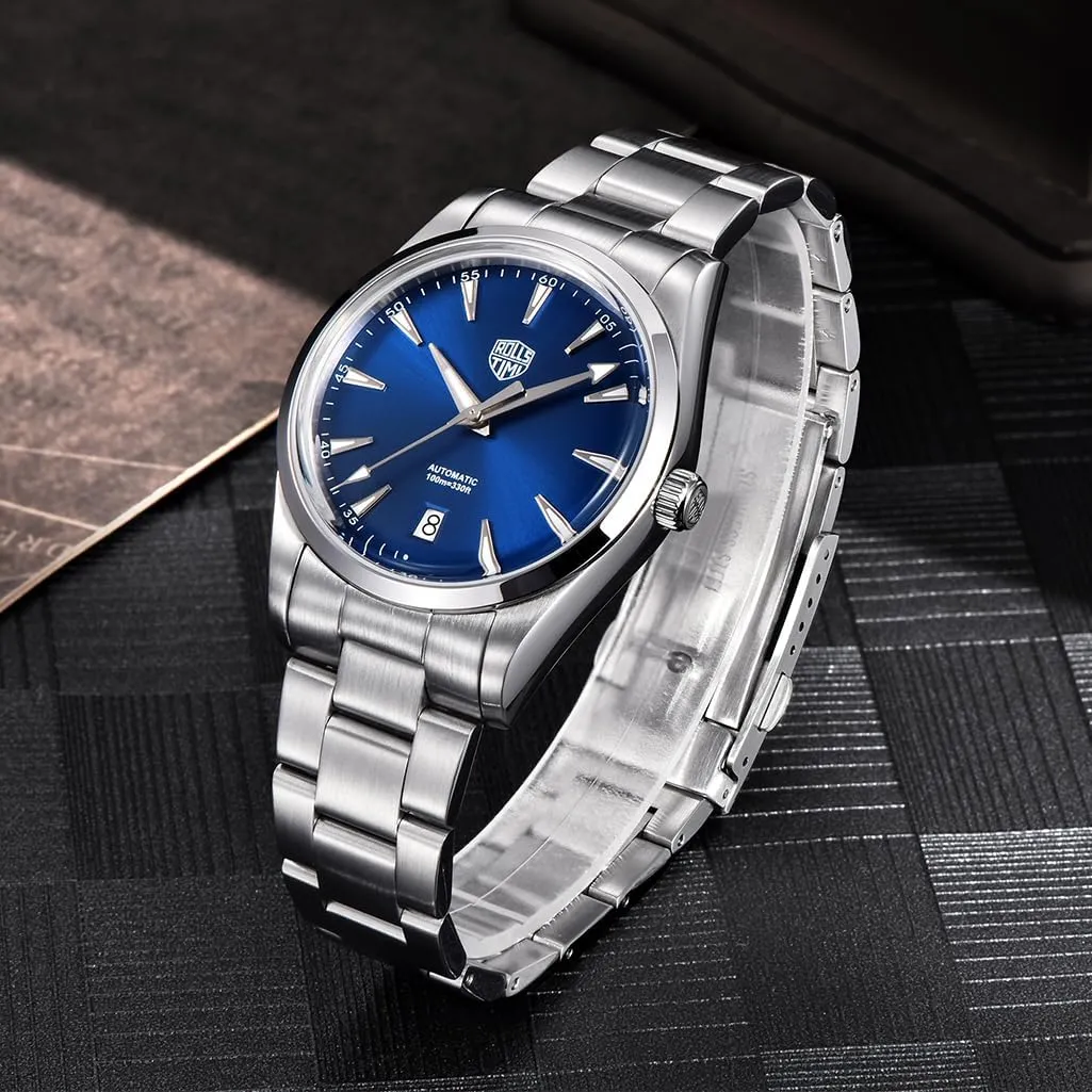 HaiQin RollsTimi 7912 Men's Automatic Watches NH35 Self Winding Movement Full Stianless Steel 100M Waterproof Fashion Dress Mechanical Wrist Watch