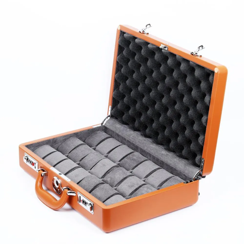 HQ Finger Print Watch Box Safe, 21 Watch Slots Marigold