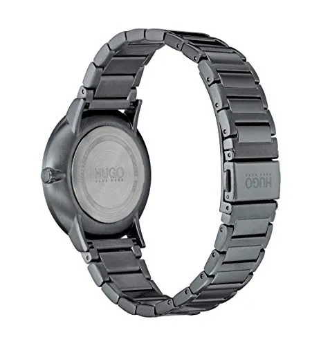 Hugo Men's #Guide - Ultra Slim Quartz Grey IP and Grey IP Bracelet Casual Watch, Color: Grey (Model: 1530012)