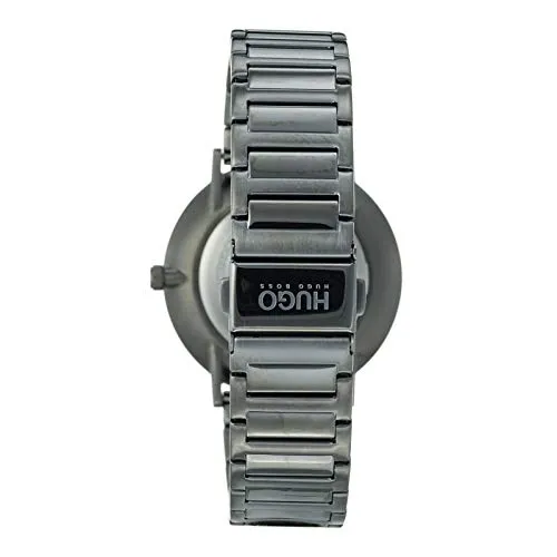 Hugo Men's #Guide - Ultra Slim Quartz Grey IP and Grey IP Bracelet Casual Watch, Color: Grey (Model: 1530012)