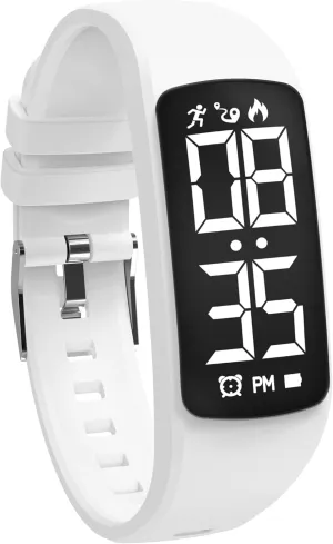 Kids Fitness Watch for Girls & Boys, Ages 5-15 - Waterproof Digital Watch with Alarm, Stopwatch, Pedometer - Non Bluetooth, Teen Gift Idea