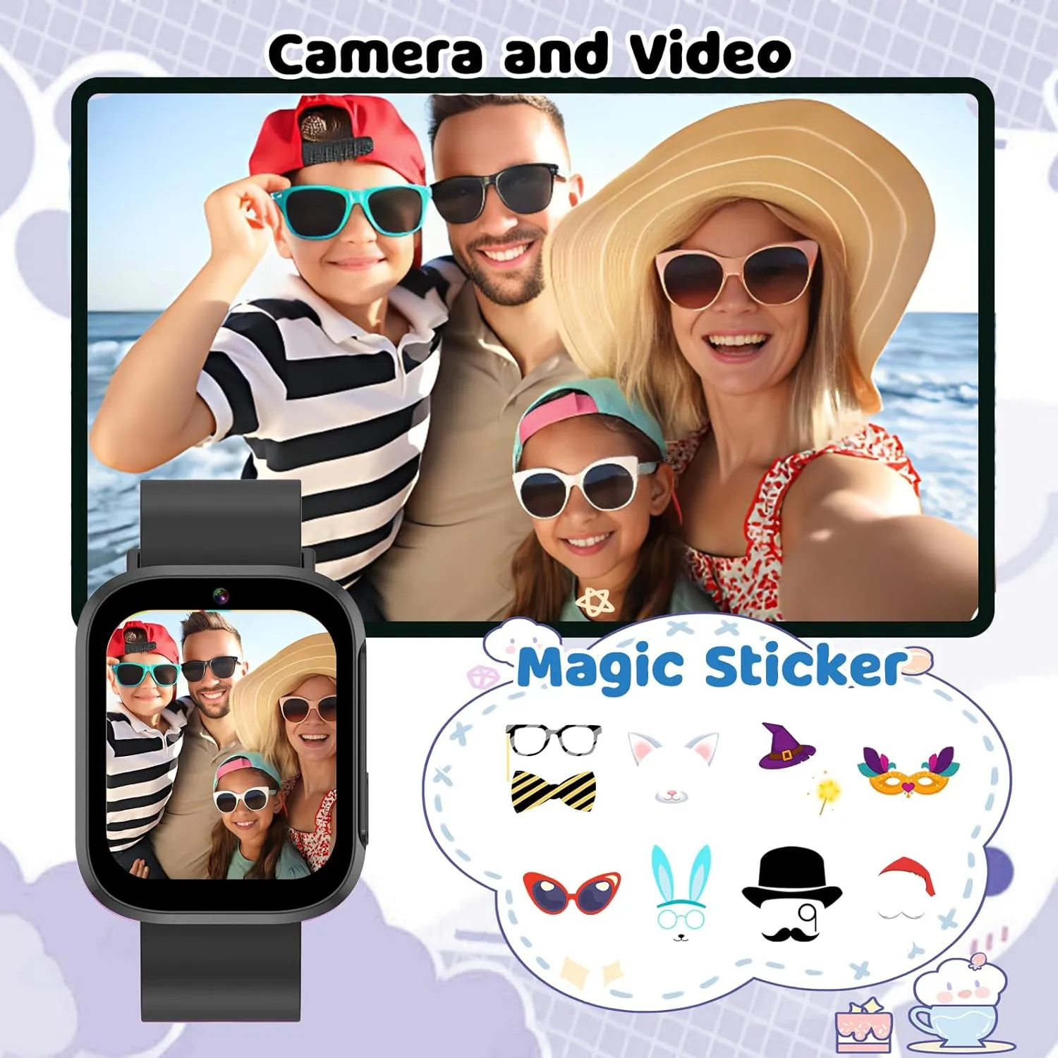 Kids Smartwatch for Boys and Girls Game Watch for Kids Sport Watches for Children with 1.4 Touch Screen, Camera, Pedometer, Flashlight, Games, Learning Card, Audio Story Educational Tools for Kids Age 4-10
