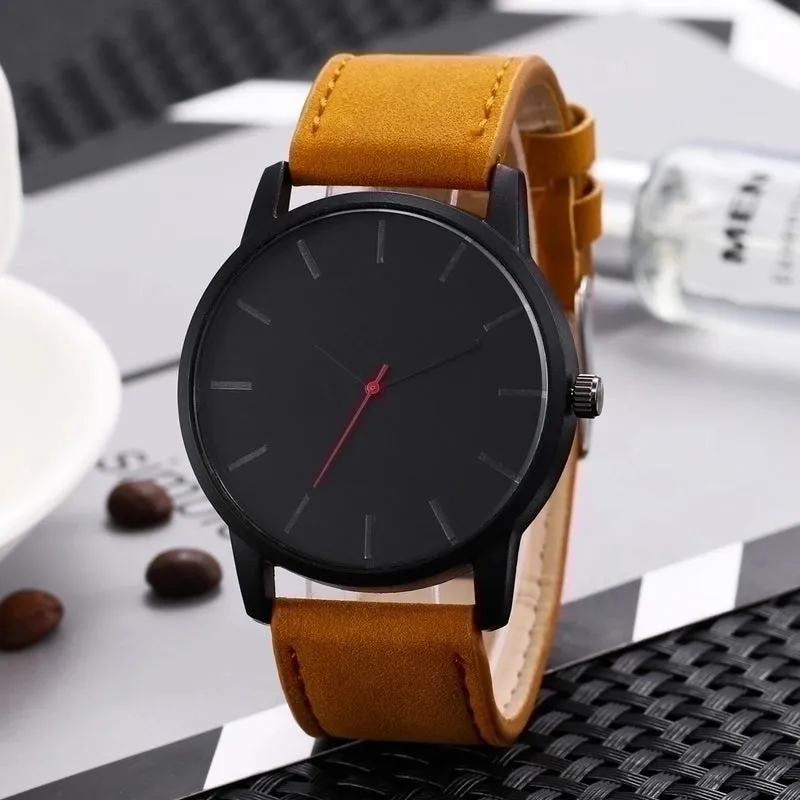 Large Dial Sports Style Simple Frosted Belt Quartz Men's Sports Watch Wholesale