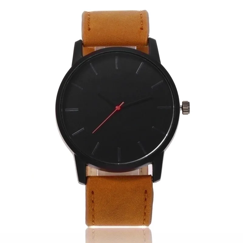 Large Dial Sports Style Simple Frosted Belt Quartz Men's Sports Watch Wholesale