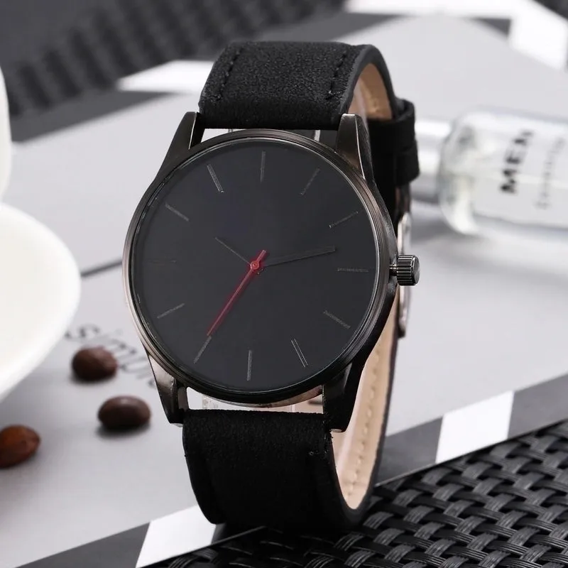 Large Dial Sports Style Simple Frosted Belt Quartz Men's Sports Watch Wholesale