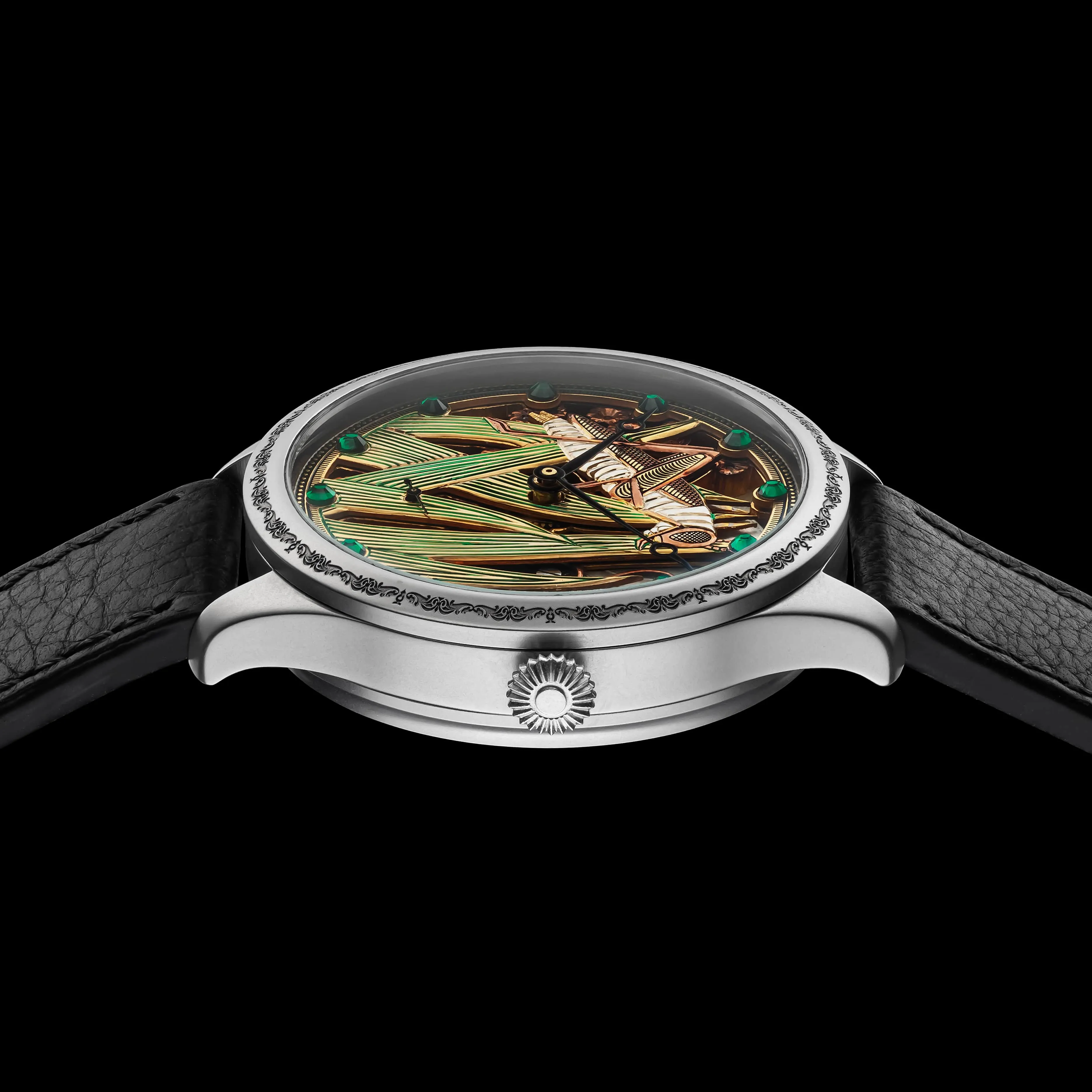 LOCUSTE Men's Skeletonized Wristwatch with GIRARD PERREGAUX Vintage Mechanical Movement